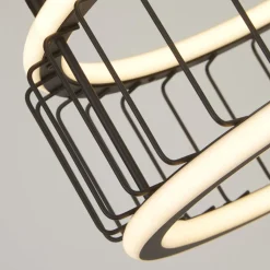 LED Pendelleuchte Ring Ø 38 cm Schwarz Weiß 3000 K 1976 lm