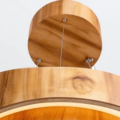 LED Pendelleuchte rund Ø 60 cm Teak-Holz Furnier Modern