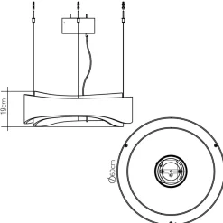 LED Pendelleuchte rund Ø 60 cm Teak-Holz Furnier Modern