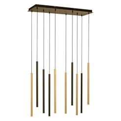 LED Pendelleuchte Schwarz Messing Metall dimmbar