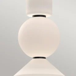 LED Pendelleuchte Schwarz Weiß verstellbar aus Metall Glas