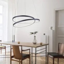 LED Pendelleuchte Schwarz B:55 cm 4000 lm dimmbar