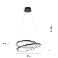 LED Pendelleuchte Schwarz B:55 cm 4000 lm dimmbar