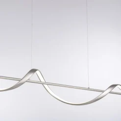LED Pendelleuchte Silber Fernbedienung 121 cm dimmbar