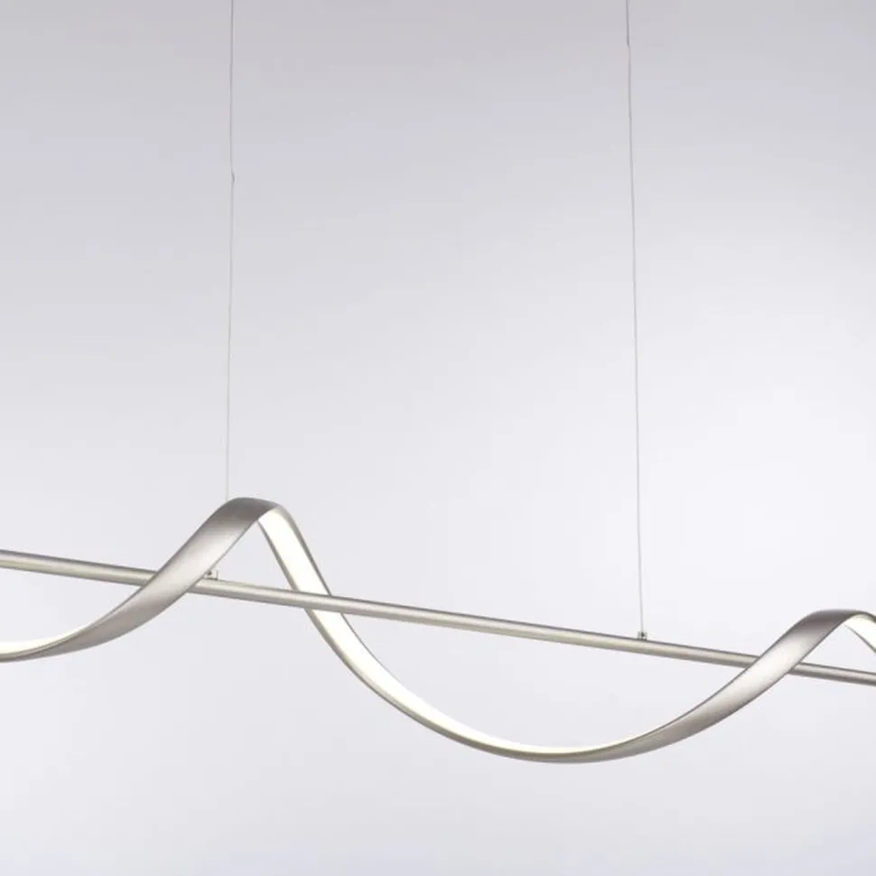 LED Pendelleuchte Silber Fernbedienung 121 cm dimmbar