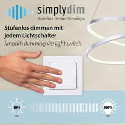 LED Pendelleuchte Weiß dimmbar 52 W 3000 K Ø80 cm Ring