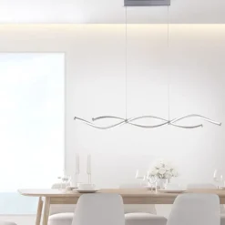 LED Pendelleuchte Wellen in Stahl dimmbar 35 W 108 cm