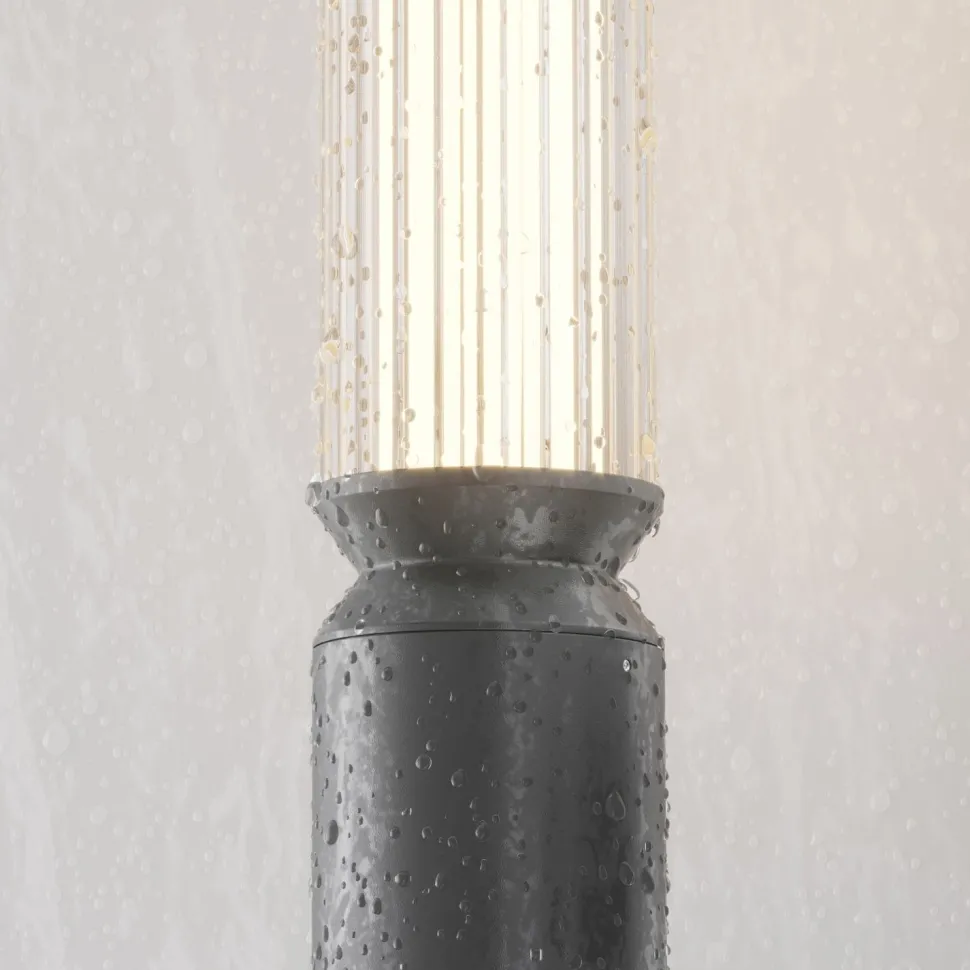 LED Pollerleuchte Glas Aluminium IP65 1500 lm 198,6 cm