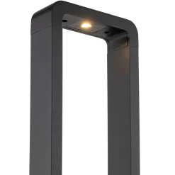 LED Pollerleuchte Metall 80 cm hoch IP54 Schwarz 3000 K