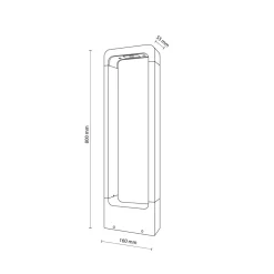 LED Pollerleuchte Metall 80 cm hoch IP54 Schwarz 3000 K