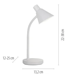 LED SchreibTischlampe Metall 38 cm Weiß 600 lm Modern