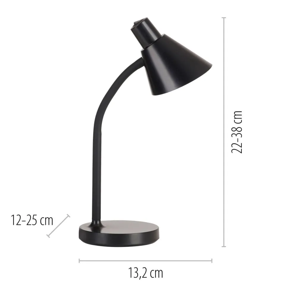 LED Schreibtischleuchte Metall 38 cm Schwarz 4 W Modern