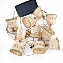 LED Solar Außenlichterkette IP44 2700K 5m Bambusschirme