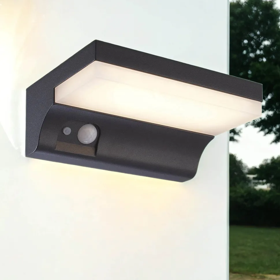 LED Solar Außenwandlampe IP54 Aluminium Bewegungsmelder