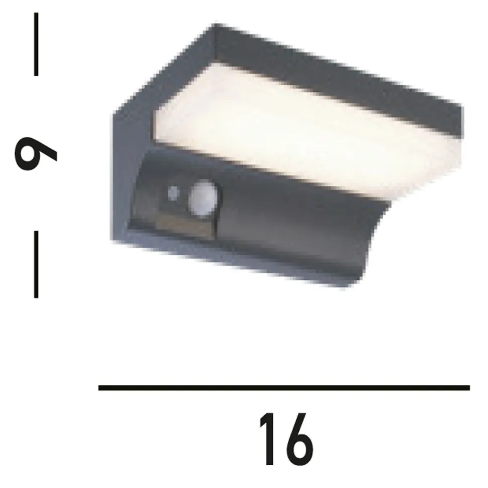 LED Solar Außenwandlampe IP54 Aluminium Bewegungsmelder