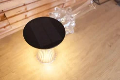 LED Solar Tischlampe IP54 20 cm 390 lm USB-C Schwarz