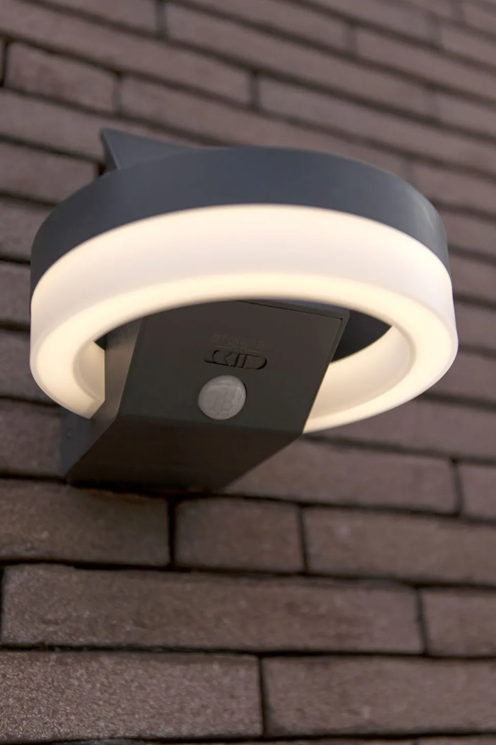 LED Solar Wandlampe Sensor Anthrazit IP54 12 W 4000 K