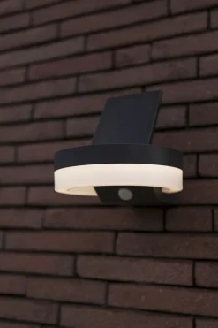 LED Solar Wandlampe Sensor Anthrazit IP54 12 W 4000 K