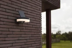 LED Solar Wandlampe Sensor Anthrazit IP54 12 W 4000 K