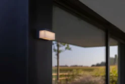 LED Solar Wandleuchte außen Hybrid Netzbetrieb IP44 9 W