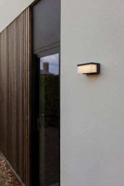 LED Solar Wandleuchte außen Hybrid Netzbetrieb IP44 9 W