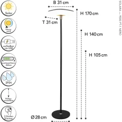 LED Solar Wegeleuchte dimmbar Zugschalter 170 cm IP54