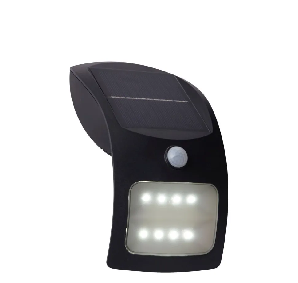 LED Solarlampe mit Bewegungsmelder Metall IP44 Schwarz