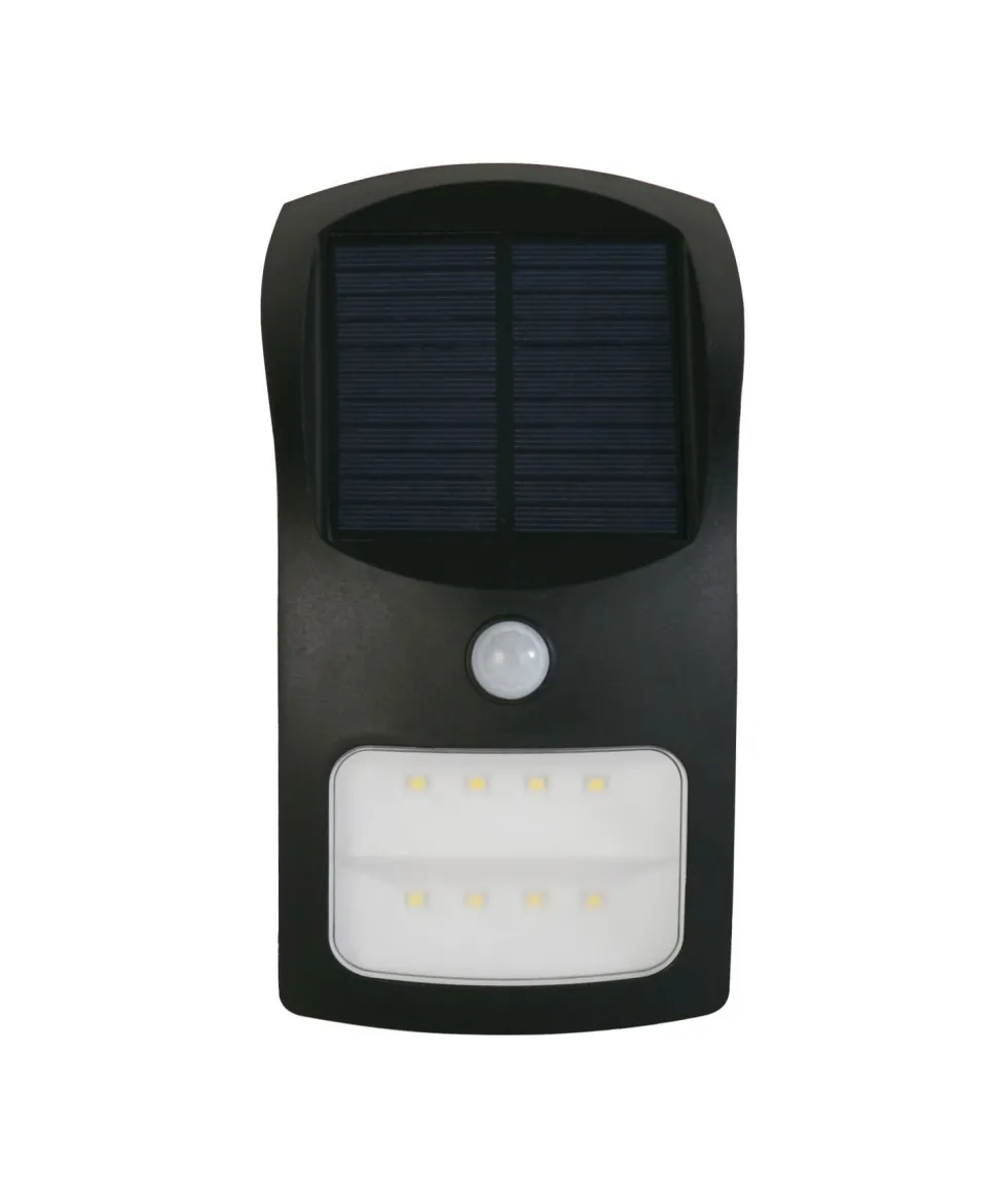 LED Solarlampe mit Bewegungsmelder Metall IP44 Schwarz