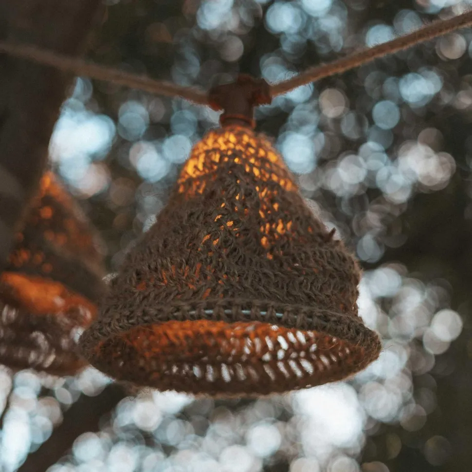 LED Solarlichterkette Garten 5m lang Outdoor Jute IP44