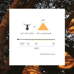 LED Solarlichterkette Garten 5m lang Outdoor Jute IP44