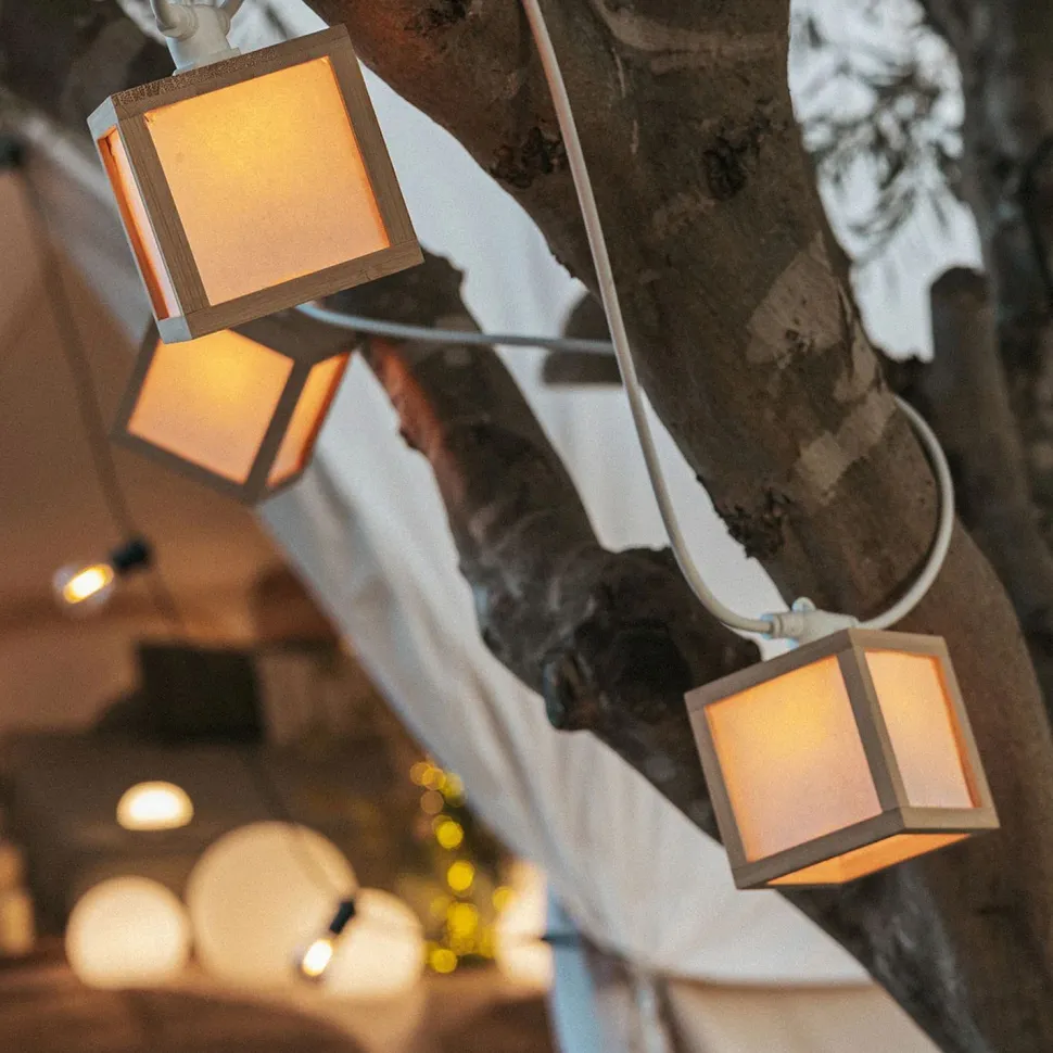 LED Solarlichterkette IP44 Bambus 1800 K 5 m lang TAIYO