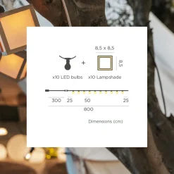 LED Solarlichterkette IP44 Bambus 1800 K 5 m lang TAIYO