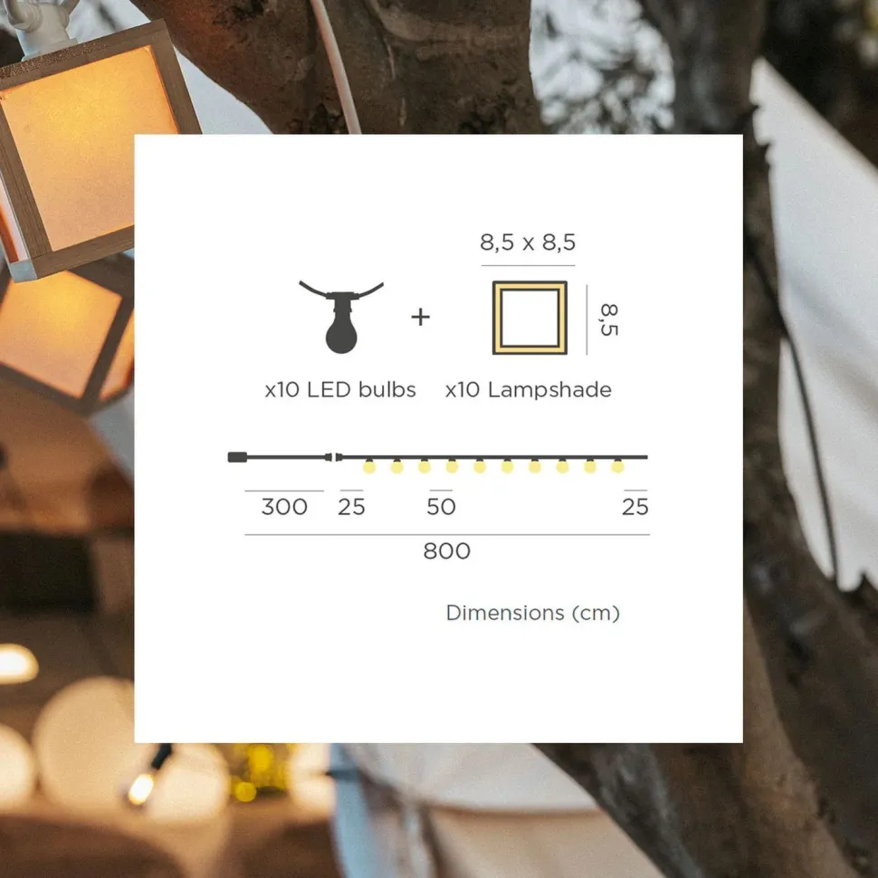 LED Solarlichterkette IP44 Bambus 1800 K 5 m lang TAIYO