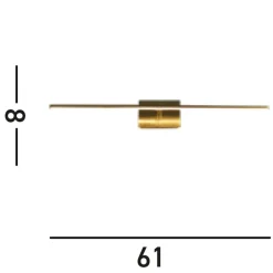 LED Spiegellampe in Messing Metall B:61 cm IP44 2700 K