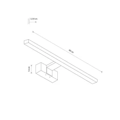 LED Spiegelleuchte IP44 Chrom 3000 K 1100 lm Aluminium