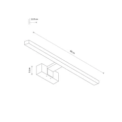 LED Spiegelleuchte IP44 Chrom 3000 K 1100 lm Aluminium