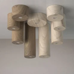 LED Spot in Holz Weiß rund Modern 3000K wohnlich