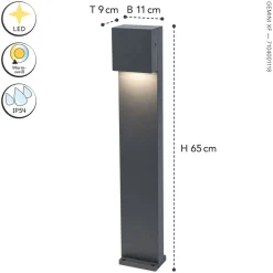 LED Stehlampe außen Aluminium IP54 10 W 65 cm Anthrazit