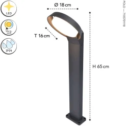 LED Stehlampe Außen Anthrazit IP54 15 W 1100 lm 65 cm