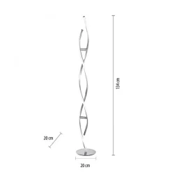 LED Stehlampe dimmbar in Stahl H:134 cm 3000 K 3128 lm