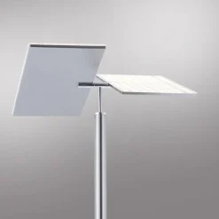 LED Stehlampe dimmbar Leselicht in Stahl Glas 199 cm