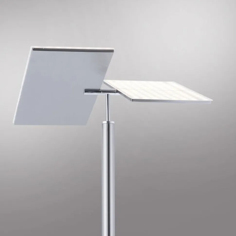 LED Stehlampe dimmbar Leselicht in Stahl Glas 199 cm