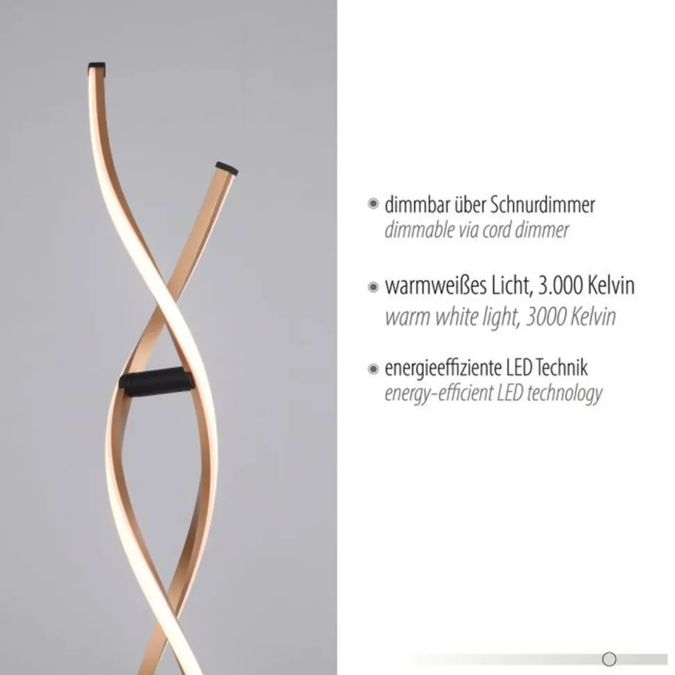 LED Stehlampe dimmbar Metall H:134 cm 3000 K 3128 lm