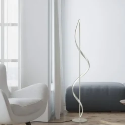 LED Stehlampe Farbtemperaturwechsel 141 cm 24 W Silber