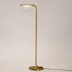 LED Stehlampe Glas Metall warmweißes Licht 3000 K