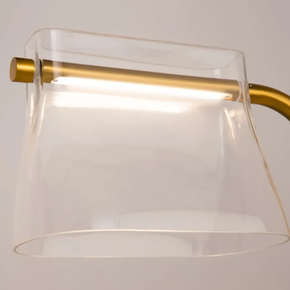 LED Stehlampe Glas Metall warmweißes Licht 3000 K