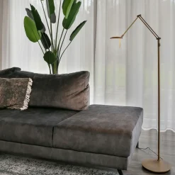 LED Stehlampe in Bronze 185 cm flexibel dimmbar