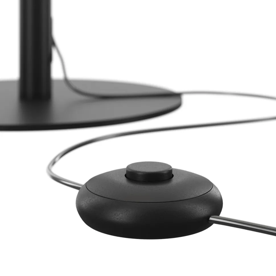 LED Stehlampe Metall Aluminium 130 cm Schwarz Weiß rund