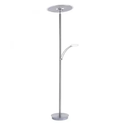 LED Stehlampe mit Lesearm in Stahl Glas 200 cm 5770 lm