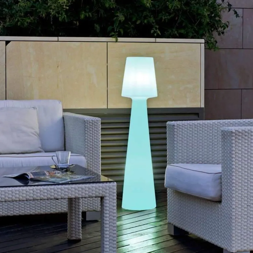 LED Stehlampe Outdoor Akku Dimmer 165 cm IP65 Farbwechsel RGBW